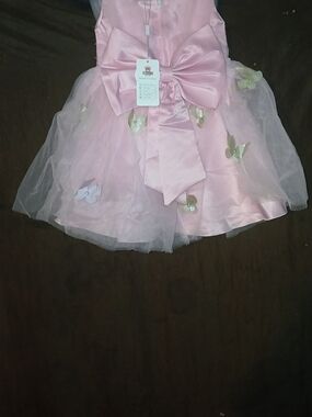 Prestige Pink Tulle Bow Party Dress for Girls